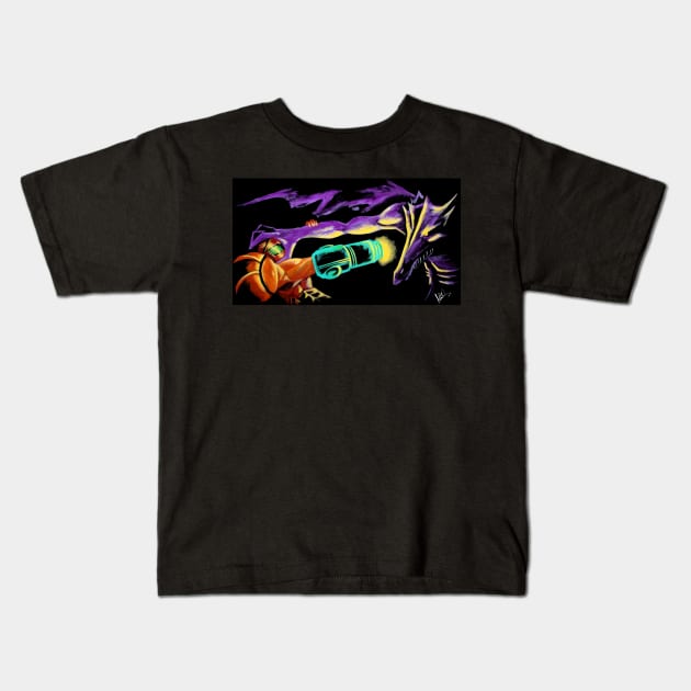 Samus Vs Ridley Kids T-Shirt by Mimiluvbug